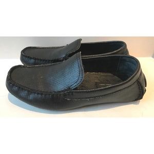 Womens INC Joy Black Leather Driving Moccasin 7.5